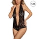 thumbnail image 1 of Mujer Encantadora Body Ropa interior Deep V Halterneck Floral Lace Lencería Ropa de dormir sidaley XX000188-14, 1 of 7