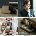 thumbnail image 4 of Mantto Case for Samsung Galaxy S21 Ultra with Card Holder, Retro PU Leather RFID Blocking Credit Card Slots Double Magnetic Clasp Flip Kickstand Shockproof Phone Cover for Galaxy S21 Ultra,Brown, 4 of 9