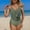 Army Green, variant on Women One Piece Bathing Suit Adjustable Straps Open Back Cutout Swimsuit Trendy Beach Swimwear