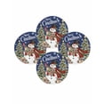 thumbnail image 7 of 13 Inch Round Placemats Set of 4, Navy Blue Christmas Snowman Non Slip Heat Insulation PP Table Mats, Xmas Tree Snowflake Botanical Washable Place Mats for Kitchen Dining Party Table Decor, 7 of 7