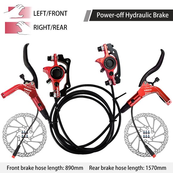 Bicycle Disc Brake E-Bike Hydraulic Brake Set with 160mm Rotors Front and Rear Hydraulic Disc Brake Caliper Lever for Electric Bike Scooter