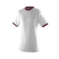 thumbnail image 2 of Augusta Sportswear Men's Large Ringer tee Shirt, White/Maroon, 2 of 2