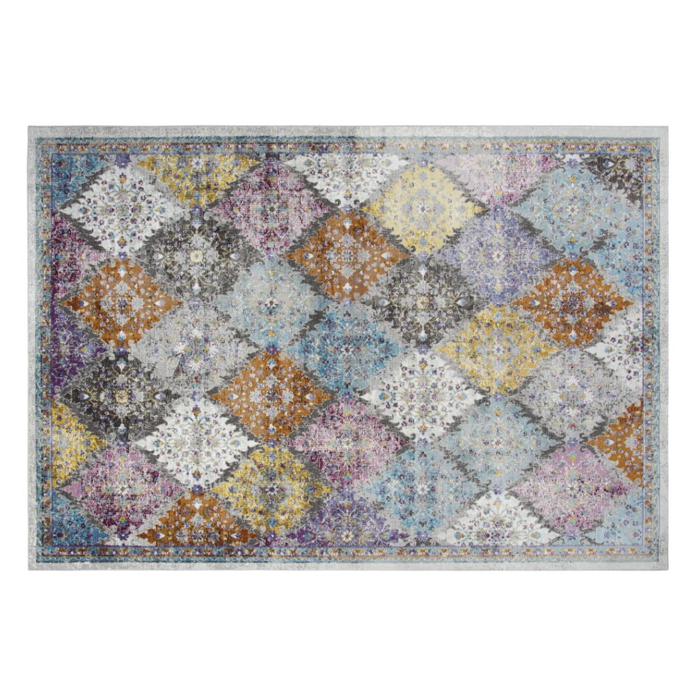 Rizzy Rugs Princeton Area Rug PRI108 Cream/Multi Curves Blocks 3' 11" x 5' 6" Rectangle