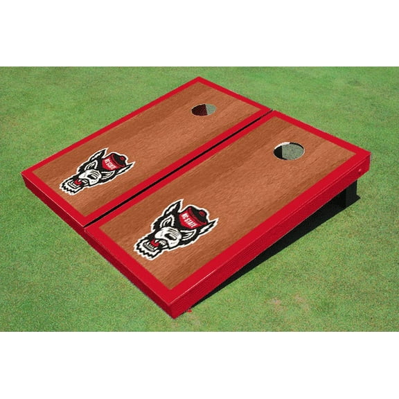 NC State University Red Rosewood Matching Borders Cornhole Boards