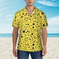 thumbnail image 4 of Haiem Blue Spots Printed Hawaiian Shirt for Men - Men’s Casual Beach Summer Shirts - Stretch Fabric with Modern Fit-X-Large, 4 of 9
