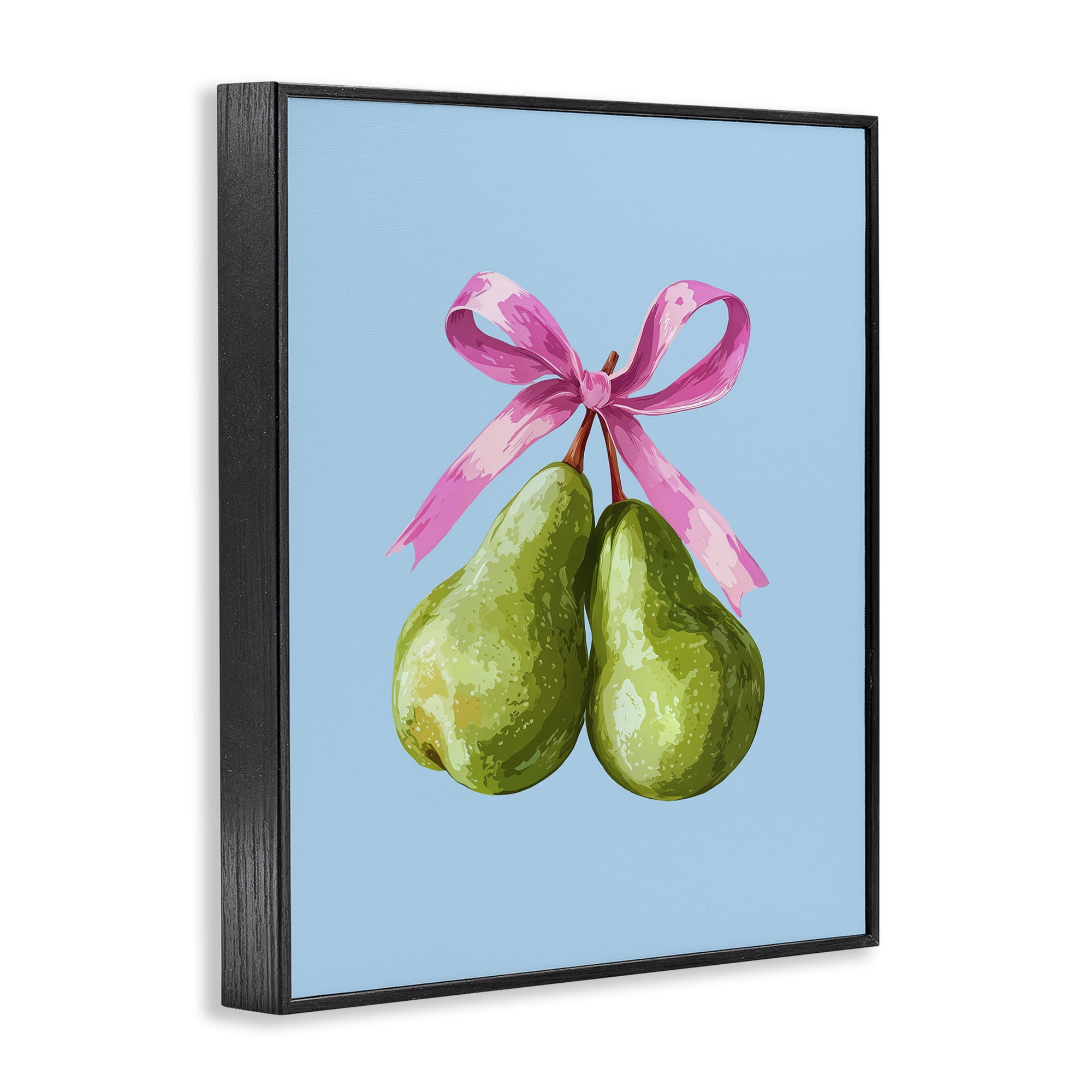 Stupell Industries Twin Pears with Ribbon Black Framed Giclee Art, design by Imagine It Images