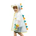 thumbnail image 3 of Toddler Kids Waterproof Dinosaur Spikes Shape Hooded Rain Coat with Transparent Brim for School Travel Rainwear 1-2 Years, 3 of 5