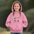 thumbnail image 2 of Mercatoo Kids Cute Cat Print Hoodies Trendy P??eppy ??2k Solid Hooded Sweatshirts Long Sleeve Casual Clothes with Pokets, 2 of 5