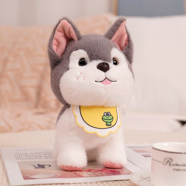 25cm Cute Cat & Dog Doll Simulation Cat Plush Anime Toys Creative Cat Plush Kids Christmas Gift Simulation Pet Home Decorationgrey dog25cm Deng Xun unisex