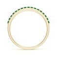 thumbnail image 2 of ANGARA Natural Prong Set Half Eternity Round Emerald Wedding Ring in 14K Yellow Gold for Women (Size-1.5mm) | May Birthstone, Birthday, Anniversary, Jewelry Gift for Women | Natural Emerald Ring, 2 of 9