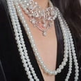 thumbnail image 6 of Multi Strand Imitation Pearls Bead Necklace Adjustable Length Fashion Neckpiece, 6 of 11