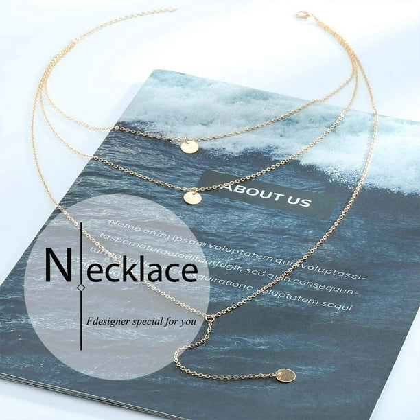 Fashion Layered Long Necklace Coin Pendant Necklaces Chain Charm