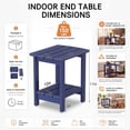 thumbnail image 6 of Ayaya 2-Tier Side Table, Solid Wood Indoor Bedside Table for Small Spaces, Living Room Bedroom Home Office, Blue, 6 of 7