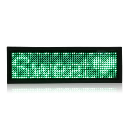 - LED Badge Digital Scrolling Message Tag Display Rechargeable US plug Green