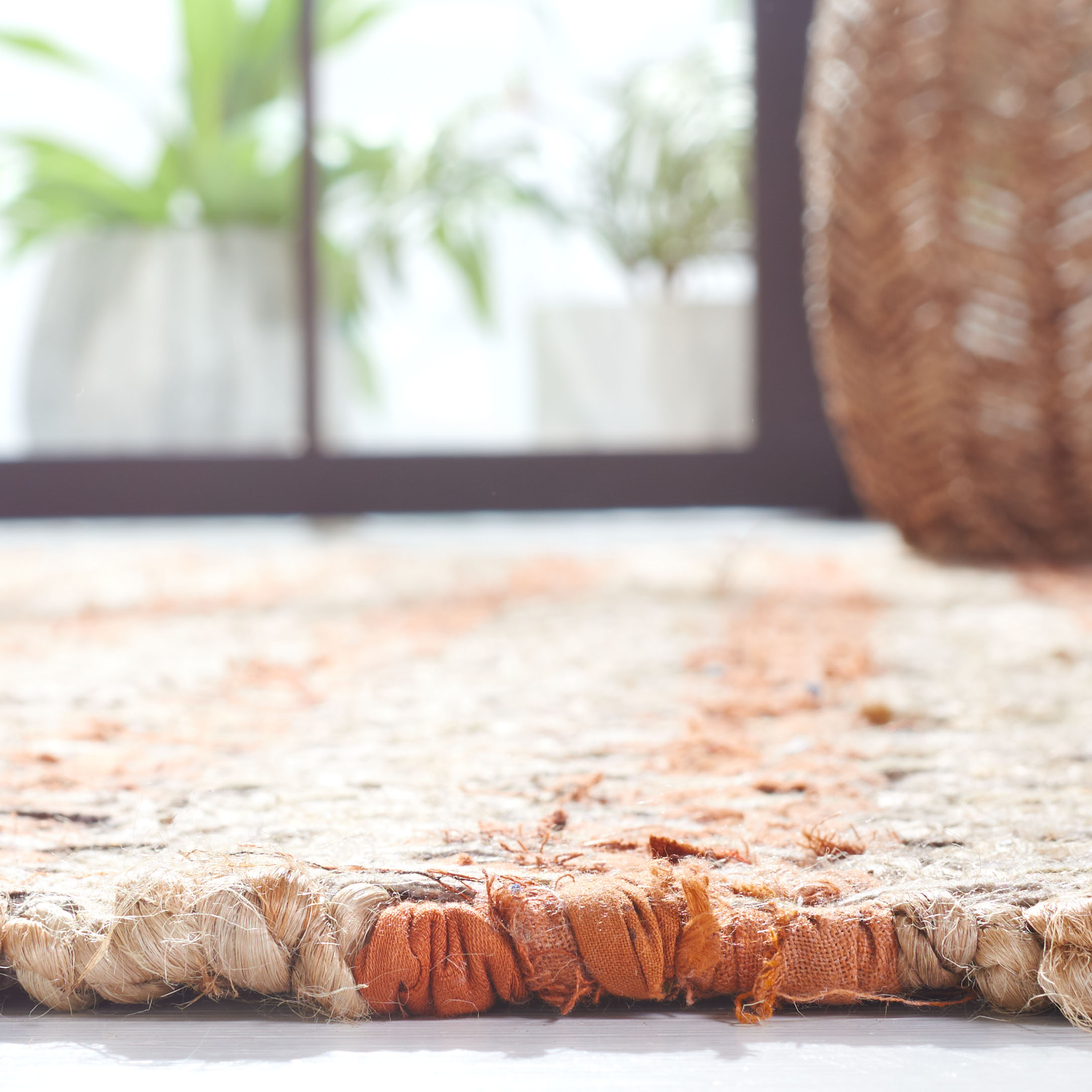 SAFAVIEH Cape Cod Valery Striped Area Rug, Orange/Natural, 8' x 10'