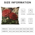 thumbnail image 5 of COMIO Rose Throw Pillow Cover, Blooming Red Rose with Flowers &amp;Green Leaves Pattern Decorative Square Pillowcases for Sofa,Couch,Bed. (Red Rose), 5 of 5