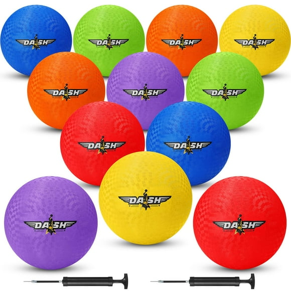 Jerify 12 Pcs 8.5 Inches Playground Balls Kickball Bulk, Colorful Inflatable Sports Bouncy Balls, Dodgeball, Kickball for Official Play, a