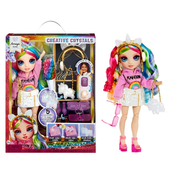 Rainbow High Creative Crystals Amaya - Rainbow 11” Fashion Doll with Crystal Accessory Make It Kit, Ring for You, DIY, Crafts, Resin, Kids Gift 8 