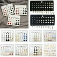 thumbnail image 3 of K-KED 20 Pairs Earrings Set Rhinestone Crystal Pearl Ear Stud Women Delicate Jewelry Gift USA./-9 Pairs/Set Flower, 3 of 9