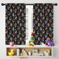 thumbnail image 5 of Blackout Kids Curtains,Colorful Headphone Black Pattern Children's Insulated Curtains Set Of 2,Bedroom Essentials,Toddler Room Decor 42"x54", 5 of 5