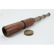 Thor Instruments  19" Brass + Wooden Encased Nautical Handmade Telescope Rustic Vintage Home Decor Gift