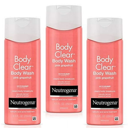 Neutrogena Body Clear Acne Treatment Body Wash with Pink Grapefruit Shower Gel, 8.5 Oz, 6 Pack