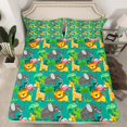thumbnail image 2 of Homewish Cartoon Giraffe Lion Flamingo Twin Sheet Sets 3pcs for Kids Children,Kawaii Animal Elephant Twin Fitted Sheet Microfiber,Cute Woodland Wildlife Breathable Flat Sheet,Lightweight Room Decor, 2 of 7