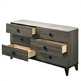 thumbnail image 3 of Dresser with 6 Drawers, Transitional Style Dresser for Bedroom, Solid Wood Dressers and Chests of Drawers, Tall Dressers for Bed Room Living Room,Enterway, Rustic Gray Oak, 3 of 3