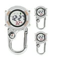 thumbnail image 1 of Happy Date Clip on Digital Carabiner Watch Backpack Fob Belt Waterproof and Shockproof Pocket Clip-on Quartz Watch Glow in The Dark with Compass Alarm Clock Date Week for Outdoor Sports, 1 of 8
