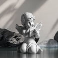 thumbnail image 4 of HJQEQVD Reading Angel Cherub Statue with Book Sculpture - Indoor Outdoor Garden Decor Memorial Figurine Shelf Sitter Home Accent Resin Art Statuette, 4 of 5