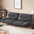 thumbnail image 2 of Furmax Futon with Five Angles Adjustable Armrests and Adjustable Backrest Futon Sofa Couch for Small Spaces Living Room Office,Leathaire Black, 2 of 7