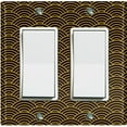 thumbnail image 1 of Metal Light Switch Plate Cover Japanese Sea Wave Pattern Black Wallpaper WAL019, 1 of 13