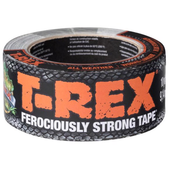 Cinta adhesiva T-Rex de 4,76 cm de ancho x 10 m de largo, gris (paquete de 6)