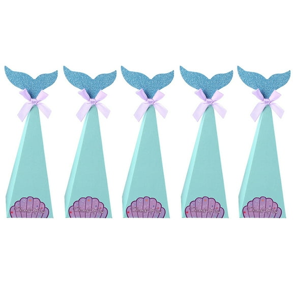 CIMAXIC Wedding 20pcs New Mermaid Candy Box Wedding Birthday Party Decorations Supplies Kids Favor Paper Gift Sweet Case,2.36"X2.36"X6.89"