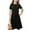 Black, variant on Spazoro Kids Girls A Line Dresses, New Style Solid Color Short Sleeve Stretchy Wrinkle Princess Dress for Child Girls Beige Size 11 T