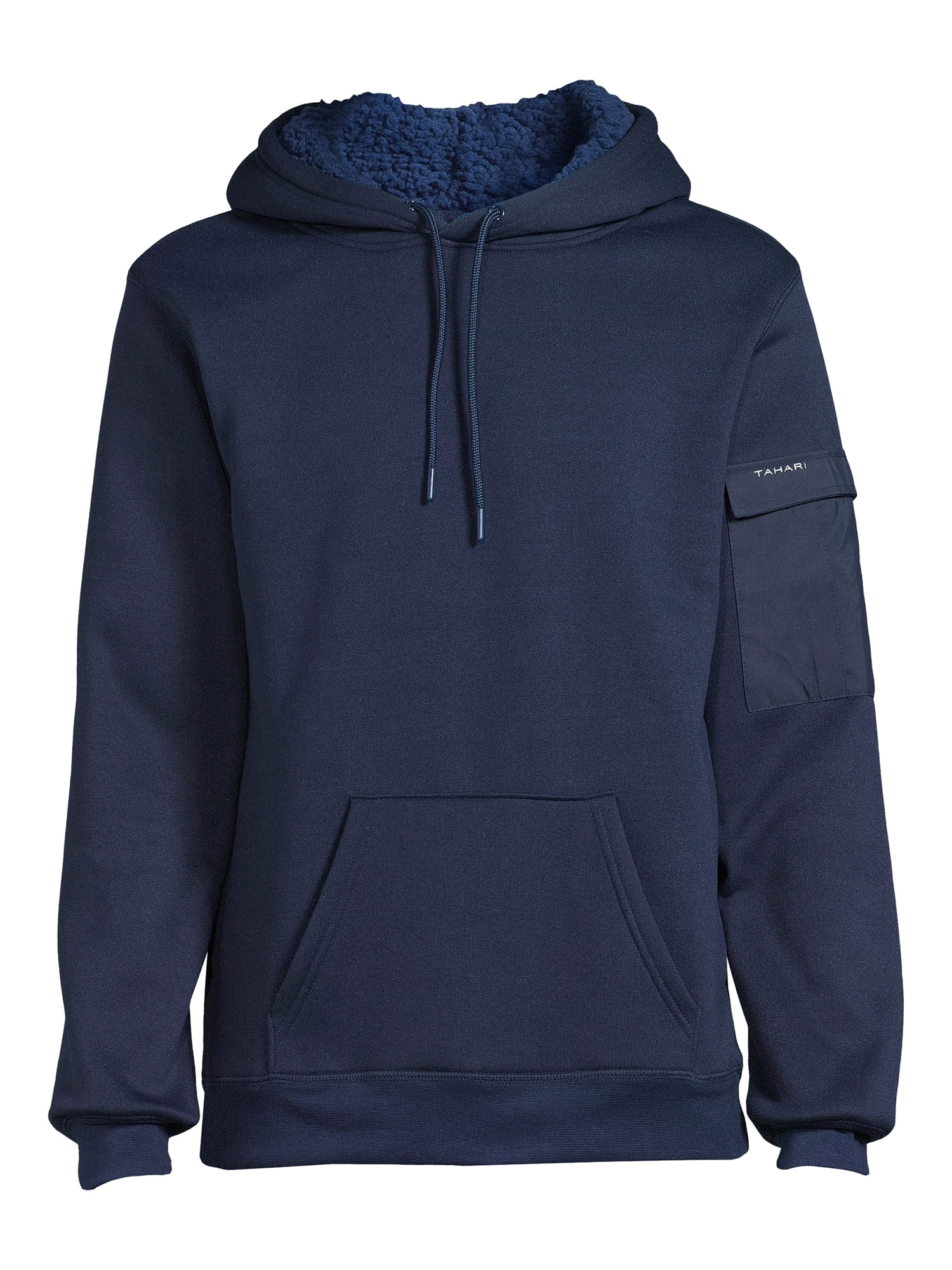 Tahari Men's Fleece Pullover Hoodie with Cargo Pocket on Sleeve, Sizes S-3X