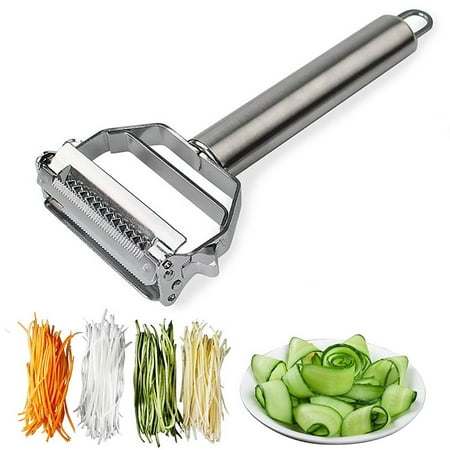

kosheko Multifunctional Stainless Steel Peeling Knife Ergonomic Fruit Vegetable Peeler and Shredder Durable Kitchen Potato Melon Peeling Tool Easy Clean Stainless Steel Kitchen Peeler A