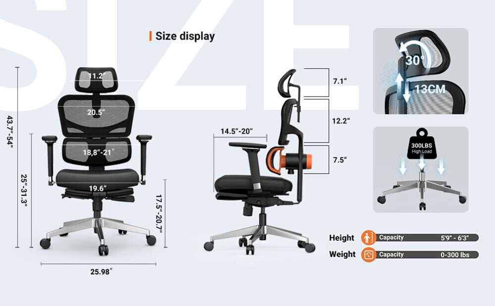 TOPCHANCES High Back Office Chair, Ergonomic Desk Chair with