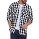 thumbnail image 5 of Camisas de manga larga ajustadas de botones con bolsillo para hombres INSPIRE CHIC en colores contrastantes, XL, negro y blanco, 5 of 7