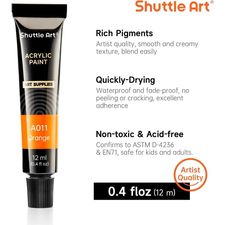 Shuttle Art Acrylic Paint Set, 30 Colors with 3 Free Brushes photo 4