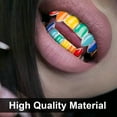 thumbnail image 5 of Rainbow Hip Hop 18K Gold Plated Mouth Teeth Grillz for Joker Rapper Costume Cosplay Jewelry, 5 of 9