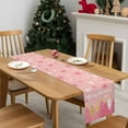 thumbnail image 4 of Pink Christmas Tree Dresser Scarf Farmhouse, Dining Table Decorations for Wedding/Parties, Pink Xmas Tree Snowflake Luxury Table Runner 120 Inches Long for Kitchen Dining, 13 x 120 In, 4 of 9