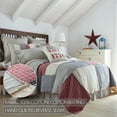 thumbnail image 5 of VHC Brands Hatteras Patch Patchwork Flax Cotton Linen Blend Bedding Pre-Washed Twin Quilt, 70x90, Americana Red, 5 of 8