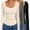 Black/Light Gray/Beige, variant on Ekouaer 3 Pack Long Sleeve Shirts for Women Scoop Neck Ribbed Thermal Tops Slim Fit Basic Undershirts