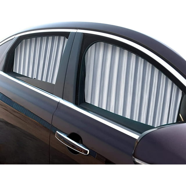 Parasoles para coche - Juego de 4 plateados (4 ventanas) Parasoles para coche para bloquear los rayos UV y el calor,...