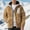 Khaki, variant on Men's Polar Lined Jacket Warm Full Zip Up Thick Jacket Soft Outwear Winter Coat with Zipper Pocket,For men in autumn and winter, there are warm, thickened jackets, warm jackets
