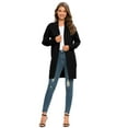 thumbnail image 5 of Aiyino Women Solid Sweater Open Front Long Sleeve Knit Cardigan Casual Sweaters with Pockets,Black M, 5 of 6