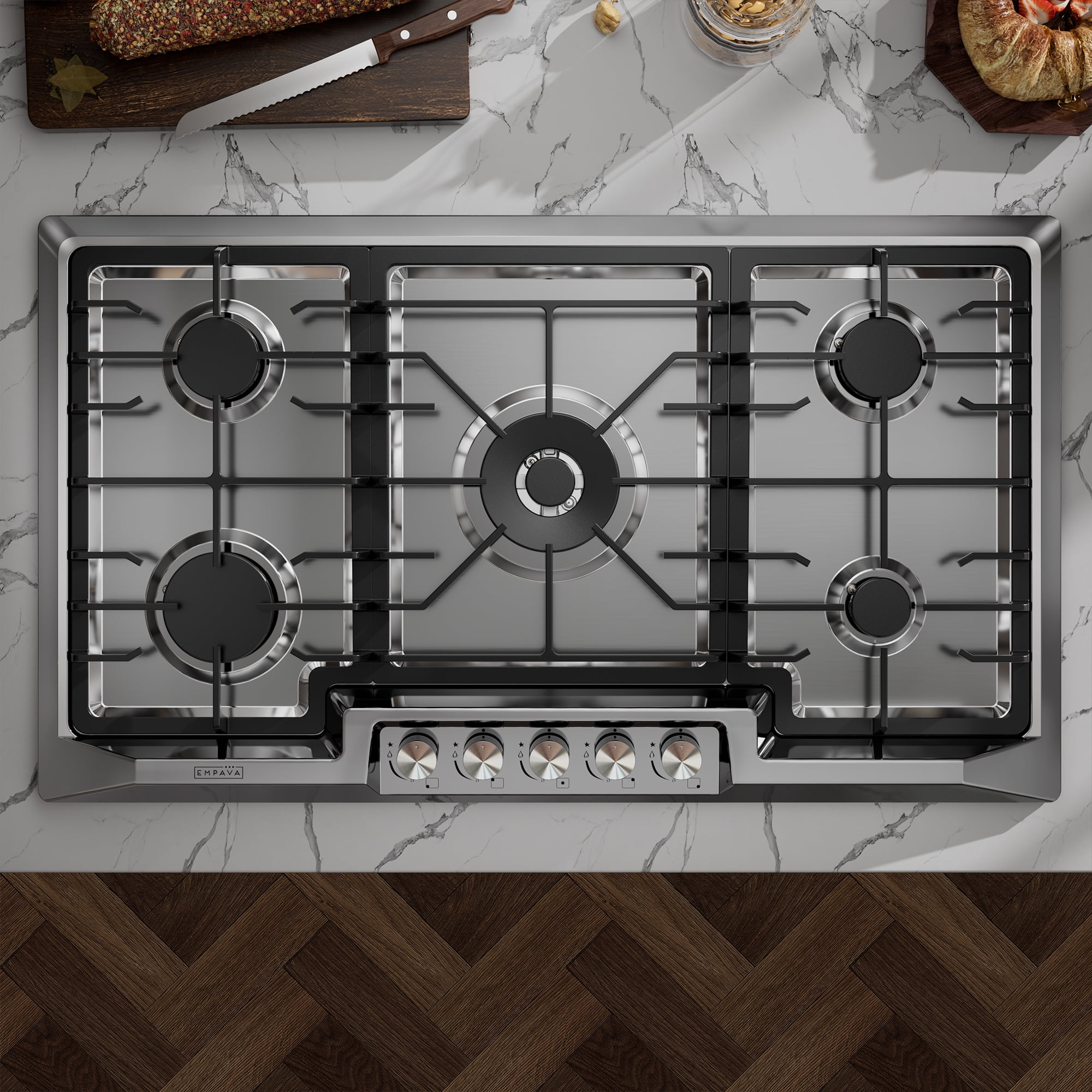 Empava 36" Stainless Steel 5 Italy Sabaf Burners Stove Top Gas Cooktop EMPV-36GC881