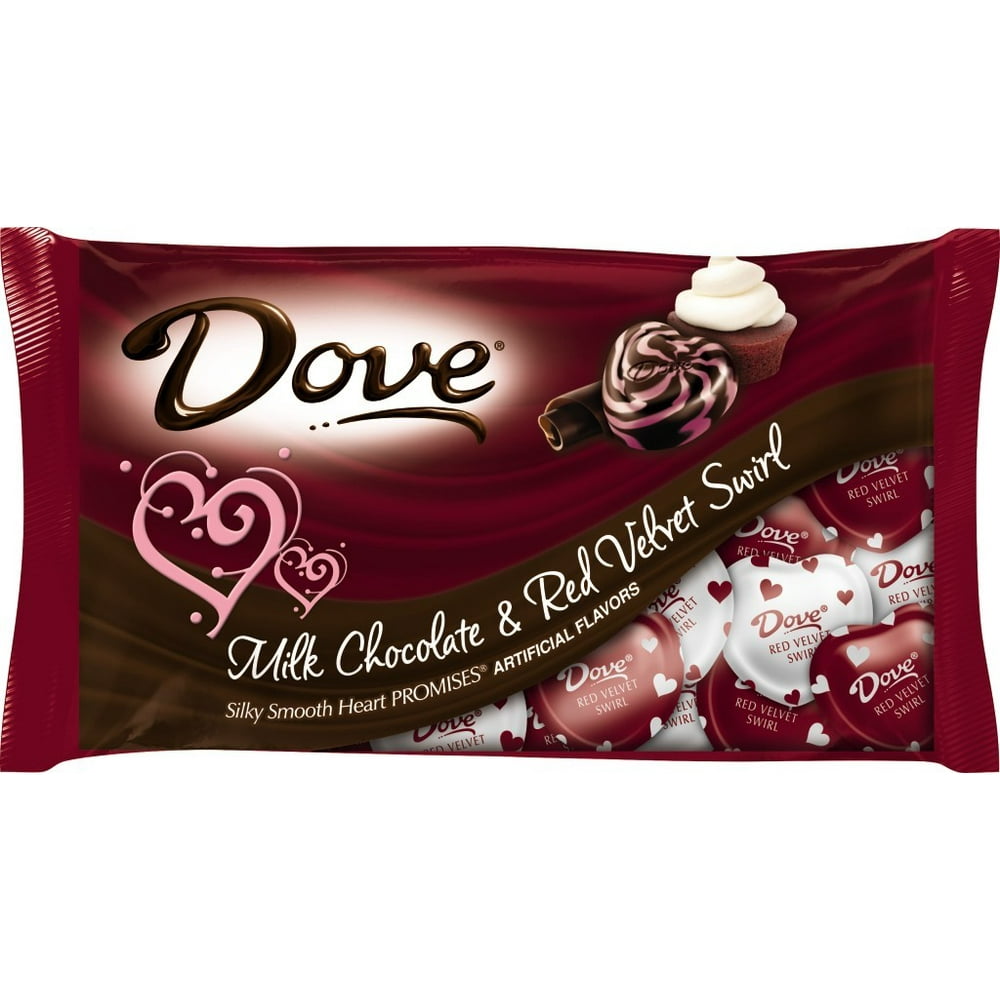 Dove Milk Chocolate and Red Velvet Swirl Heart Promises, 7.94 Oz Bag