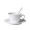 1 cup saucer, variant on European Embossed Leaf Pattern White Ceramic Coffee Teapot Restaurant Household Bone China Coffee Pot Cup Toffee Jar